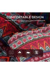 Living and Home 170cm L x 48cm W Ethnic Print Tufted Lounge Cushion in Red - Size: 170 cm L x 48 cm W - thumbnail 5