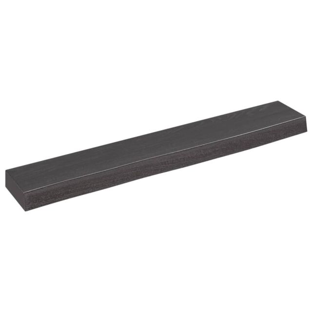 Berkfield Home Wall Shelf Dark Grey 60x10x4 cm Treated Solid Wood Oak in Brown - Size: 60 x 10 x 4 cm - image 1