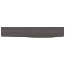 Berkfield Home Wall Shelf Dark Grey 60x10x4 cm Treated Solid Wood Oak in Brown - Size: 60 x 10 x 4 cm - thumbnail 2