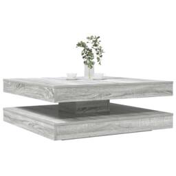 Berkfield Home Coffee Table 360-Degree Rotatable Grey Sonoma 90x90x34.5 cm - thumbnail 2