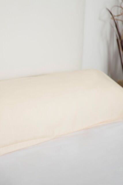 Belledorm Easy Care 200 Thread Count Cotton Polyester Percale Bolster Pillowcase in Cream - Size: King - image 1