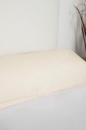 Belledorm Easy Care 200 Thread Count Cotton Polyester Percale Bolster Pillowcase in Cream - Size: King - thumbnail 1