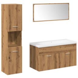 Berkfield Home 5 Piece Bathroom Furniture Set Artisan Oak Engineered Wood in Brown - thumbnail 2