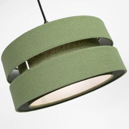 Happy Homewares Contemporary Linen Fabric Triple Tier Ceiling Pendant Light Shade in Olive - Size: 10 inches - thumbnail 5