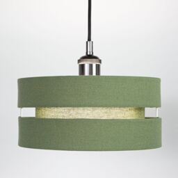Happy Homewares Contemporary Linen Fabric Triple Tier Ceiling Pendant Light Shade in Olive - Size: 10 inches - thumbnail 8
