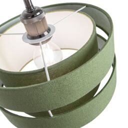 Happy Homewares Contemporary Linen Fabric Triple Tier Ceiling Pendant Light Shade in Olive - Size: 10 inches - thumbnail 3