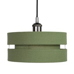 Happy Homewares Contemporary Linen Fabric Triple Tier Ceiling Pendant Light Shade in Olive - Size: 10 inches