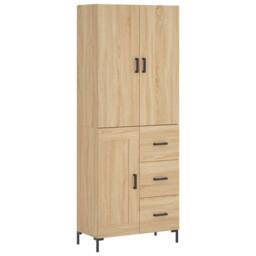 Berkfield Home Highboard Sonoma Oak 69.5x34x180 cm Engineered Wood in Natural - thumbnail 2