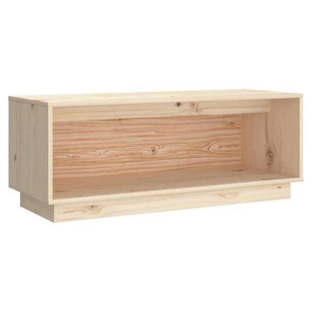 Berkfield Home TV Cabinet 90x35x35 cm Solid Wood Pine in Light Tan - Size: 90 x 35 x 35 cm - image 1