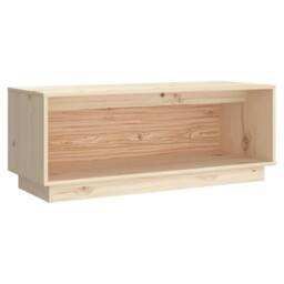Berkfield Home TV Cabinet 90x35x35 cm Solid Wood Pine in Light Tan - Size: 90 x 35 x 35 cm - thumbnail 1
