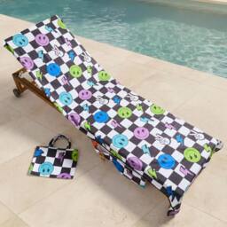 OHS Checkerboard Beach Towel with Bag Quick Dry Absorbent Travel Spa - thumbnail 2