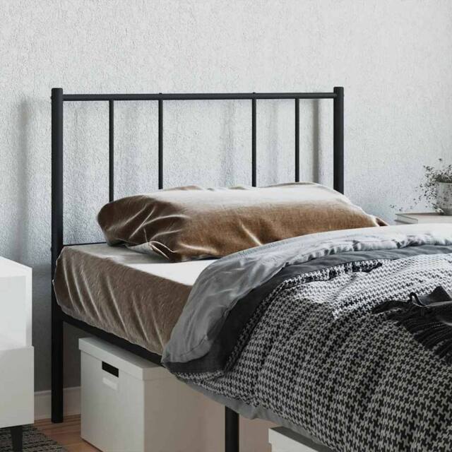 Berkfield Home Metal Headboard Black 90 cm - image 1