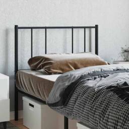 Berkfield Home Metal Headboard Black 90 cm - thumbnail 1
