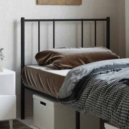 Berkfield Home Metal Headboard Black 90 cm - thumbnail 2
