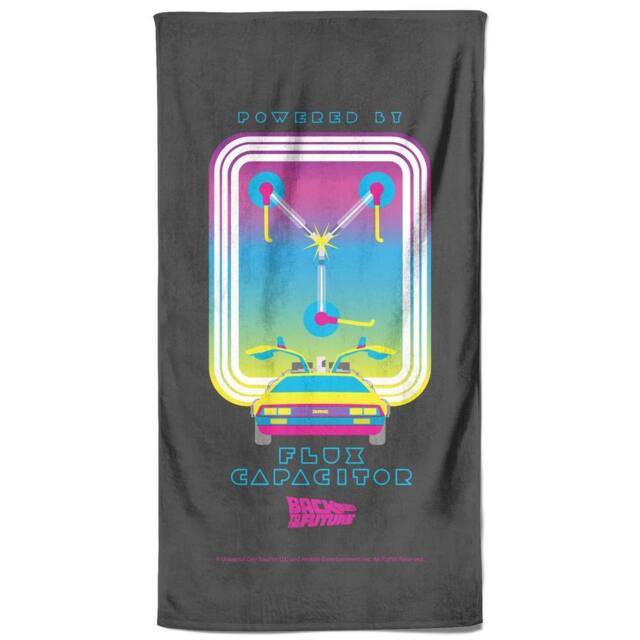 Back To The Future Flux Capacitor Beach Towel in Black