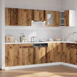 Berkfield Home 11 Piece Kitchen Cabinet Set Old Wood Engineered Wood in Brown - thumbnail 3
