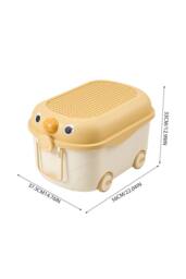 Living and Home Toy Storage Box Trolley With Lid and Wheels in Yellow - thumbnail 9