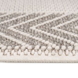 Kukoon Beige Aztec Tribal Textured Looped Pile Living Area Rug in Cream - Size: 160 cm x 230 cm - thumbnail 4