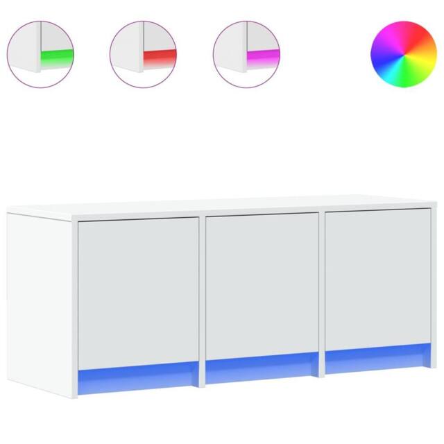 Berkfield Home TV Cabinet with LED White 97x34x40 cm Engineered Wood - Size: 97 x 34 x 40 cm - image 1