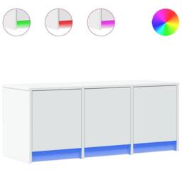 Berkfield Home TV Cabinet with LED White 97x34x40 cm Engineered Wood - Size: 97 x 34 x 40 cm