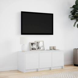 Berkfield Home TV Cabinet with LED White 97x34x40 cm Engineered Wood - Size: 97 x 34 x 40 cm - thumbnail 4