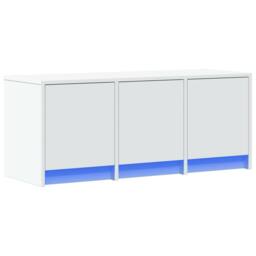 Berkfield Home TV Cabinet with LED White 97x34x40 cm Engineered Wood - Size: 97 x 34 x 40 cm - thumbnail 3