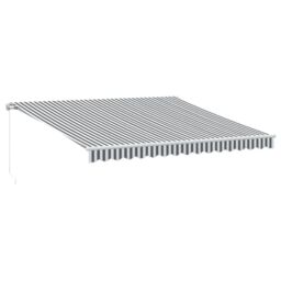 Berkfield Home Manual Retractable Awning with LED Anthracite&White 400x300 cm in Black - thumbnail 2