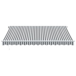 Berkfield Home Manual Retractable Awning with LED Anthracite&White 400x300 cm in Black - thumbnail 4