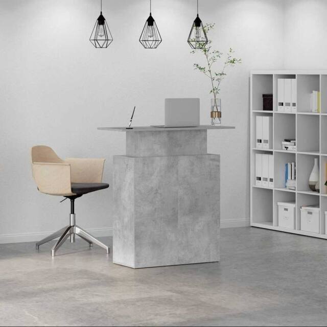 Berkfield Home Reception Desk Concrete Grey 100x40x104 cm Engineered Wood - Size: 100 x 40 x 104 cm - image 1