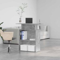 Berkfield Home Reception Desk Concrete Grey 100x40x104 cm Engineered Wood - Size: 100 x 40 x 104 cm - thumbnail 4