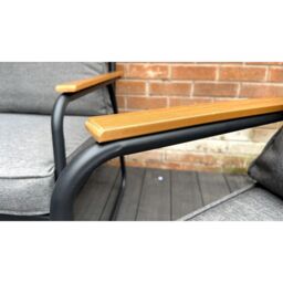 Outdoor Living Kendal modern 4 Piece Garden Conversation Set in Black - thumbnail 5