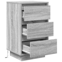 Berkfield Home Bedside Cabinet with LED Lights¬†Grey Sonoma 38x34x65 cm - Size: 38 x 34 x 65 cm - thumbnail 6