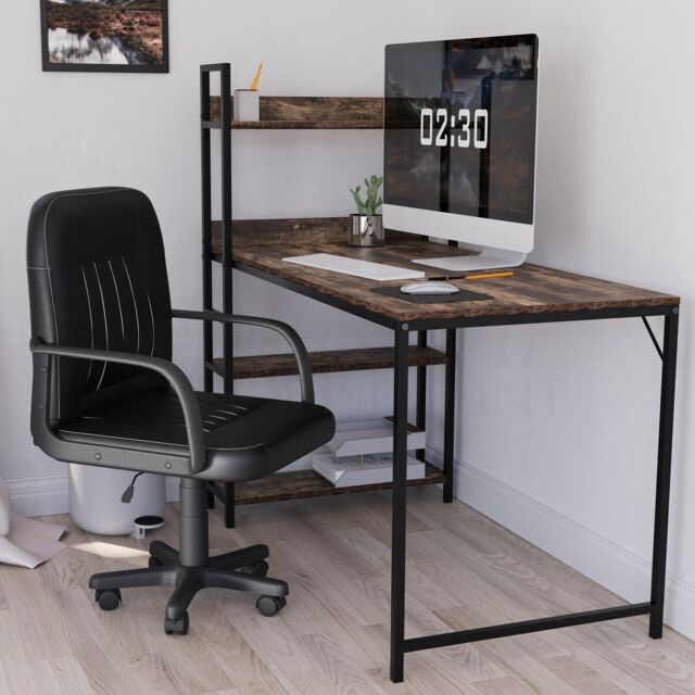 Home Discount Vida Designs Morton Office Chair UKFR Fabric Armrest Ergonomic in Black - image 1