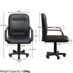 Home Discount Vida Designs Morton Office Chair UKFR Fabric Armrest Ergonomic in Black - thumbnail 2