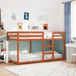 Berkfield Home Bunk Bed without Mattress Wax Brown 80x200 cm Solid Wood Pine - thumbnail 2