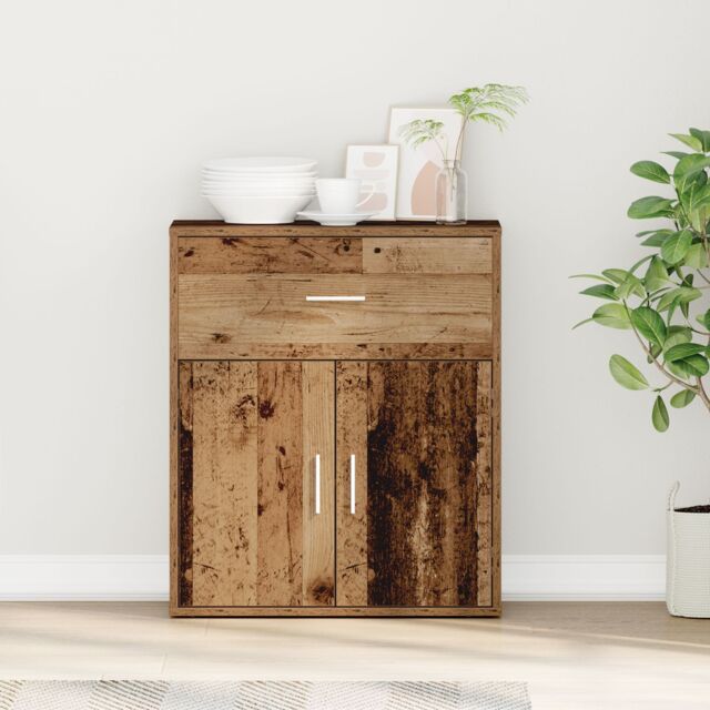 Berkfield Home Sideboard with Drawer with Shelf with Storage with Door Old wood 60 x 31 x 70 cm Engineered wood in Brown - image 1