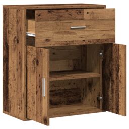 Berkfield Home Sideboard with Drawer with Shelf with Storage with Door Old wood 60 x 31 x 70 cm Engineered wood in Brown - thumbnail 5