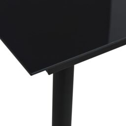 Berkfield Home Garden Dining Table Black 80x80x74 cm Steel & Glass - Size: 80 x 80 x 74 cm - thumbnail 3