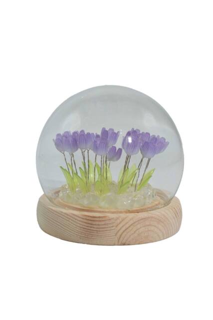 KDMD Floral Glow Garden Dome - 20 Tulips with LED USB Light in Purple - image 1