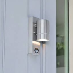 EONLION Stainless Steel Down GU10 Motion Sensor IP44 Outdoor Wall Light Porch in Silver - thumbnail 3