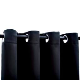 Berkfield Home Blackout Curtains with Metal Rings 2 pcs Black 140x175 cm - thumbnail 4