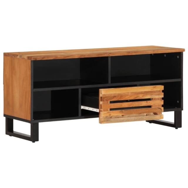 Berkfield Home TV Cabinet 100x34x46 cm Solid Wood Acacia in Brown - Size: 100 x 34 x 46 cm - image 1