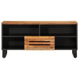 Berkfield Home TV Cabinet 100x34x46 cm Solid Wood Acacia in Brown - Size: 100 x 34 x 46 cm - thumbnail 3