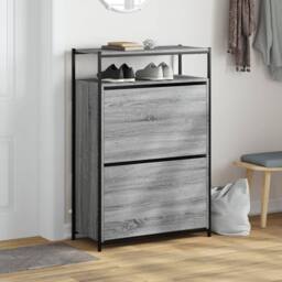 Berkfield Home Shoe Cabinet Grey Sonoma 75x34x112 Engineered Wood - thumbnail 1