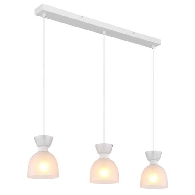 Netlighting Massey Bar Pendant Ceiling Light White Matt Opal Glass Shade 3x E14 - image 1