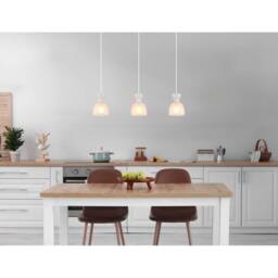 Netlighting Massey Bar Pendant Ceiling Light White Matt Opal Glass Shade 3x E14 - thumbnail 6