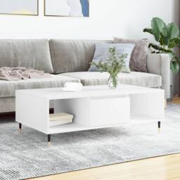 Berkfield Home Coffee Table White 104x60x35 cm Engineered Wood - Size: 104 x 60 x 35 cm - thumbnail 2