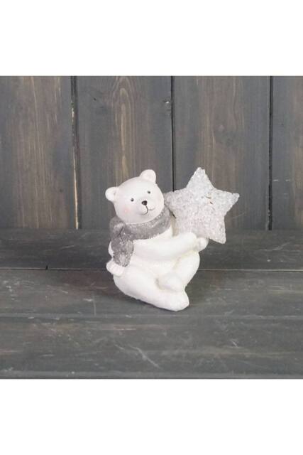KDMD White Ceramic Bear Deco with Light - Large - image 1
