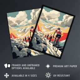 Artery8 Modern Cycle Road Race Artwork Paris Roubaix Hell Of The North Haute Route Cycling Painting Unframed Wall Art Print Poster Home Decor Premium - thumbnail 2