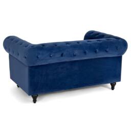 Bravich LTD Chesterfield Velvet Button Tufted Sofas - Armchair, 2 Seater, 3 Seaters in Blue - Size: 2 Seater - thumbnail 4